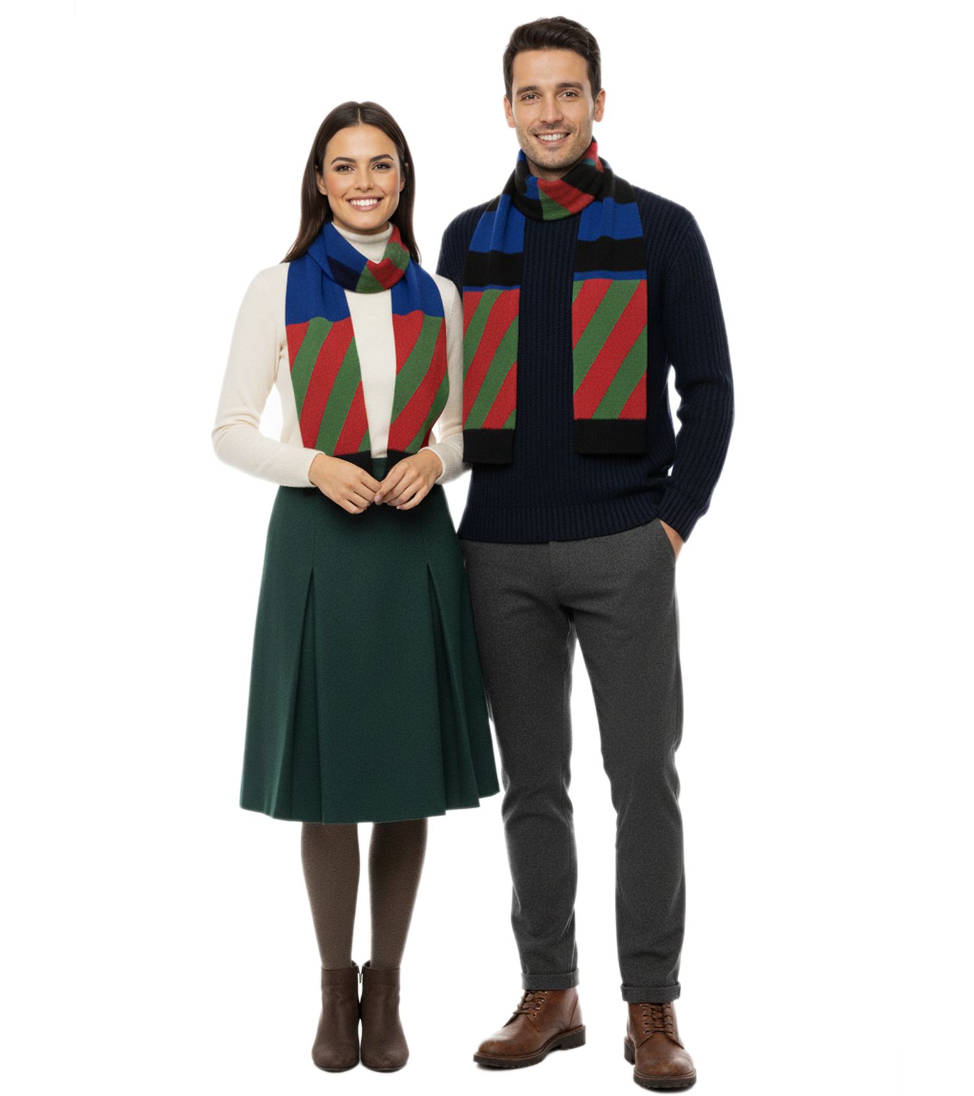 Opening Ceremony Modischer gestreifter Winter-Schal mit Logo-Patch – Mehrfarbig/Gestreift