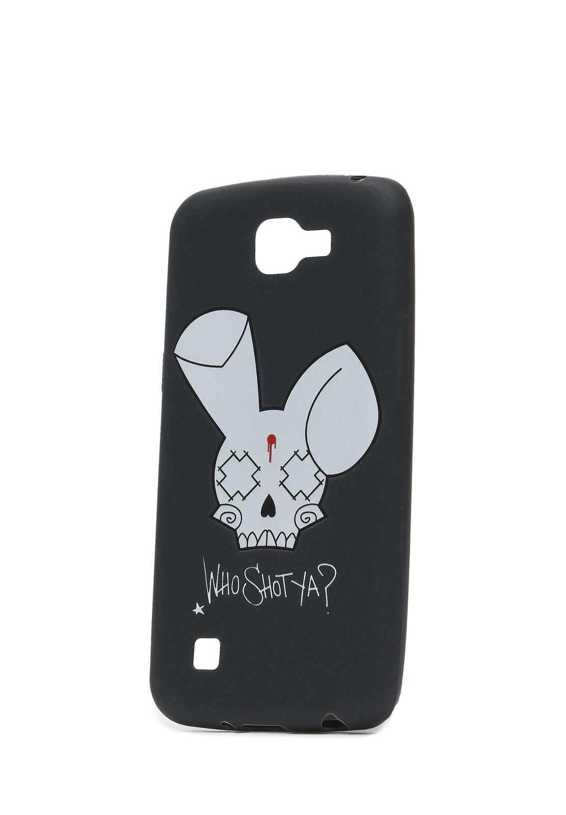 Who Shot Ya? Handyhülle für LG K8, Motiv „Who Shot Ya?“, Hase, Schwarz