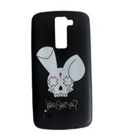 WHO SHOT YA? Phone Case for LG K8, "WHO SHOT YA?" Motif, Rabbit, Black