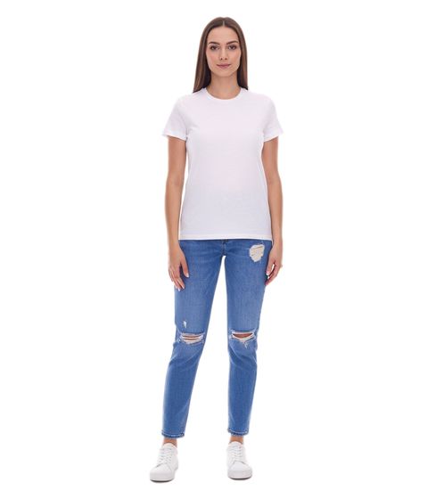 Camiseta PUMA para mujer, Camiseta de algodón, Camiseta deportiva sencilla, Camiseta de fitness, 678257 01 Blanco