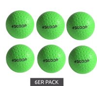 6er Pack SCOOP X-Treme Hockey Street-Balls mit Dimple-Design Hockeyball Sport-Ausrüstung NL266445 Grün