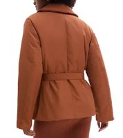 Chaqueta sostenible para mujer: Blazer acolchado con cinturón, chaqueta informal 944007 marrón