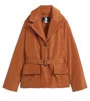 Chaqueta sostenible para mujer: Blazer acolchado con cinturón, chaqueta informal 944007 marrón