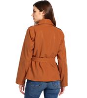 Chaqueta sostenible para mujer: Blazer acolchado con cinturón, chaqueta informal 944007 marrón