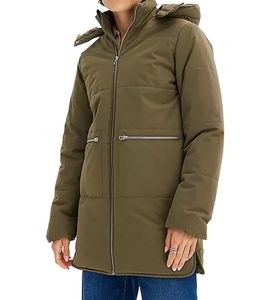 Sustainable Women's Jacket: Voluminous Quilted Jacket with Detachable Hood 936961 Olive Green Sustainable Women's Jacket: Voluminous Quilted Jacket with Detachable Hood 936961 Olive Green
