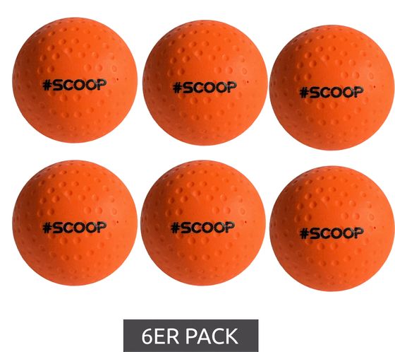 6er Pack SCOOP X-Treme Hockey Street-Balls mit Dimple-Design Hockeyball Sport-Ausrüstung NI266444 Orange