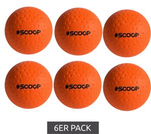 6er Pack SCOOP X-Treme Hockey Street-Balls mit Dimple-Design Hockeyball Sport-Ausrüstung NI266444 Orange
