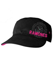 Gorra de algodón Ramones para mujer, estilo punk rock, corte militar y corte ligeramente curvado FC103418RAM, negra