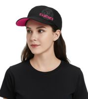Gorra de algodón Ramones para mujer, estilo punk rock, corte militar y corte ligeramente curvado FC103418RAM, negra