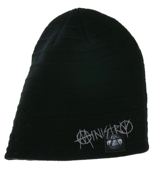 Ministry Unisex Metal-Band Beanie Baumwoll-Mütze im klassischen Schnitt KC101763MIN Schwarz