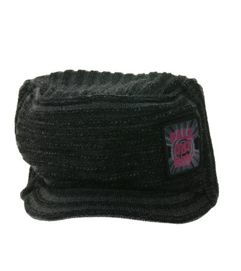 Fall Out Boy Unisex Schirm-Mütze mit "Fall Out Boy" Patch Schirm-Beanie Freizeit-Mütze KC103291FOB Schwarz/Grau