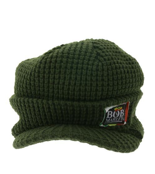 Bob Marley Unisex Schirm-Mütze stylische Strick-Mütze Schirm-Beanie Freizeit-Mütze KC101722BML Olivgrün