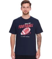 2er Pack U.S. SPORT AMERICA Herren T-Shirt Basic Baumwoll-Shirt Rundhals-Shirt Kurzarm Blau/Weiß