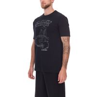 2er Pack U.S. SPORT AMERICA Herren T-Shirt Basic Baumwoll-Shirt Rundhals-Shirt Kurzarm Blau/Schwarz