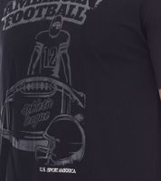 2er Pack U.S. SPORT AMERICA Herren T-Shirt Basic Baumwoll-Shirt Rundhals-Shirt Kurzarm Blau/Schwarz