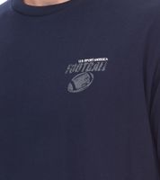 2er Pack U.S. SPORT AMERICA Herren T-Shirt Basic Baumwoll-Shirt Rundhals-Shirt Kurzarm Blau/Schwarz