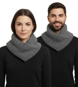 Bufanda de Lazo, Bufanda Redonda Ancha para Mujer y Hombre, Bufanda de Punto Sencilla SF158164PLB Gris Bufanda de Lazo, Bufanda Redonda Ancha para Mujer y Hombre, Bufanda de Punto Sencilla SF158164PLB Gris