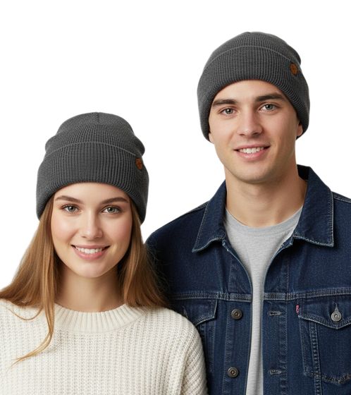 Berretto unisex da donna e da uomo con piccola toppa con logo KC28QJDES Grigio