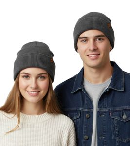 Gorro unisex para mujer y hombre con pequeño parche de logo KC28QJDES gris Gorro unisex para mujer y hombre con pequeño parche de logo KC28QJDES gris