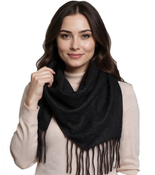 Fringed Scarf, Soft Scarf for Women and Men, Simple Autumn Scarf SF157982PLB Black