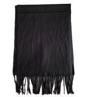 Écharpe à franges, douce et confortable pour femme et homme, écharpe d'automne simple SF157982PLB, noire