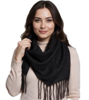 Écharpe à franges, douce et confortable pour femme et homme, écharpe d'automne simple SF157982PLB, noire