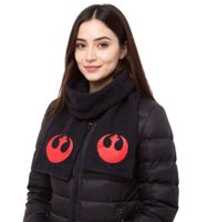 Écharpe Star Wars Alliance Rebelle pour Femme et Homme, Écharpe Tricotée Fan-Wear KS080443STW Noire