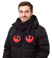 Écharpe Star Wars Alliance Rebelle pour Femme et Homme, Écharpe Tricotée Fan-Wear KS080443STW Noire