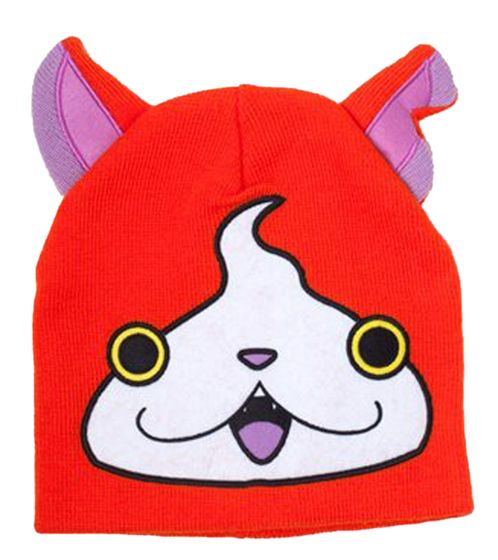 Yo-kai Watch Jibanyan Beanie Strick-Mütze Kinder Kopfbedeckung mit Ohren KC472464YKW Orange/Pink