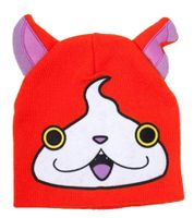 Bonnet Yo-kai Watch Jibanyan pour enfant, bonnet tricoté avec oreilles KC472464YKW Orange/Rose