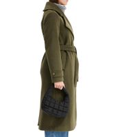 Manteau femme aspect laine, manteau basique durable avec col à revers, veste de tous les jours 907949, vert olive
