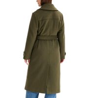 Manteau femme aspect laine, manteau basique durable avec col à revers, veste de tous les jours 907949, vert olive
