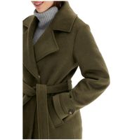Manteau femme aspect laine, manteau basique durable avec col à revers, veste de tous les jours 907949, vert olive
