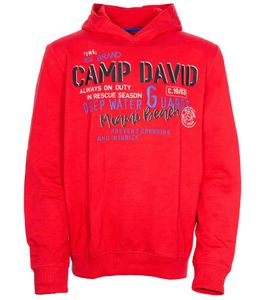 CAMP DAVID Herren Sweat-Pullover mit Baumwollanteil Kapuzen-Pullover Langarm-Shirt CCU2100-3767 Rot