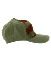 Gorra unisex de Elm Street, gorra de béisbol con efecto desgastado, gorra de algodón, gorra de fan TC105444NOE, verde oliva/rojo