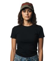 Gorra unisex de Elm Street, gorra de béisbol con efecto desgastado, gorra de algodón, gorra de fan TC105444NOE, verde oliva/rojo