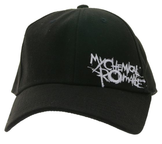 My Chemical Romance Unisex Cap Baumwoll-Cap mit leicht gebogenem Schirm Base-Cap TC111925MCR Schwarz/Weiß