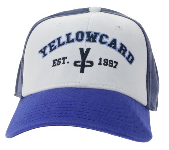 YELLOWCARD Base-Cap Pop Punk Band Fanwear mit gebogenem Schirm TC103518YWC Weiß/Blau