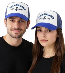 Gorra de béisbol YELLOWCARD con visera curva, para fans de bandas de pop punk, TC103518YWC, blanca/azul Gorra de béisbol YELLOWCARD con visera curva, para fans de bandas de pop punk, TC103518YWC, blanca/azul