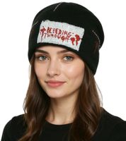 Gorro Bleeding Through, gorro acogedor, elegante gorro de punto, artículo para fans, KC109495BTH, negro