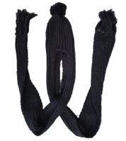 Hat and Scarf: Long Knitted Scarf for Children with Bobble Hat SF157827PLB Gray