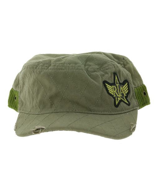 Unisex Cap Baumwoll-Cap im millitärischen Schnitt mit leicht gebogenen Schnitt Feldmütze FC110821RJA Olivgrün