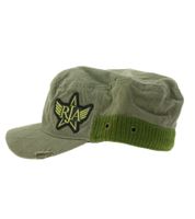 Casquette unisexe en coton, coupe militaire légèrement incurvée. Casquette Field FC110821RJA, Vert Olive