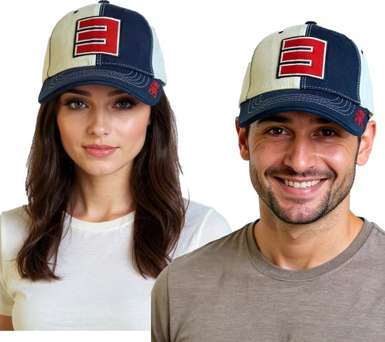 Eminem Unisex Trucker-Cap mit Logo-Stickerei stylische Baseball-Cap Fan-Artikel Navy/Weiß