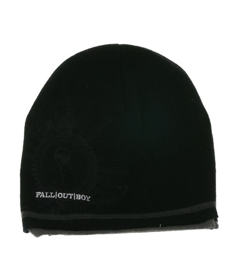 Fall Out Boy Beanie kuschelige doppellagige Strickmütze stylische Mütze Fan-Artikel KC106746FOB Schwarz