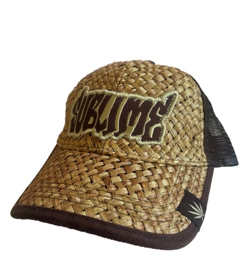 Sublime Unisex Trucker-Cap im Strohhut-Stil mit Logo-Stickerei stylische Baseball-Cap Fan-Artikel 8324SUB Beige/Braun