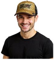 Gorra unisex estilo camionero Sublime con sombrero de paja y logo bordado, elegante gorra de béisbol, producto para fans 8324SUB beige/marrón