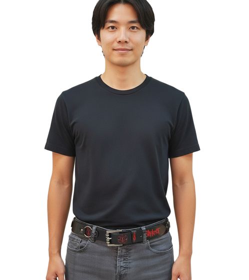 Slipknot belt from the metal band for women or men, one size fits all, 100 cm adjustable casual belt, BT111166SLP4, Black