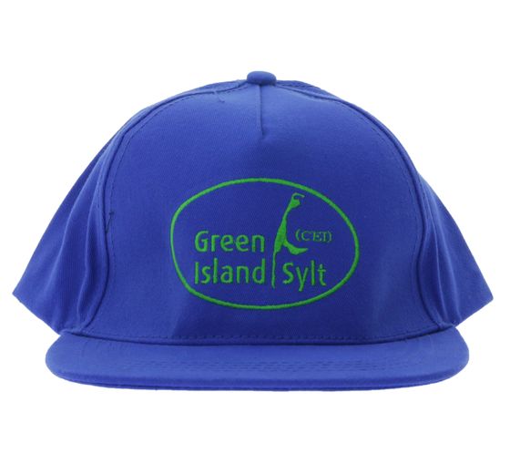 Casquette de baseball unisexe Green SYLT « Green Island SYLT » ajustable à visière droite, bleue
