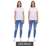 Lot de 2 t-shirts PUMA pour femme, coton durable, sport simple, fitness, 678257 01 Blanc